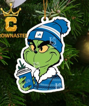 Detroit Lions Boujee Grinch NFL Football Xmas Christmas Tree Decor Ornament