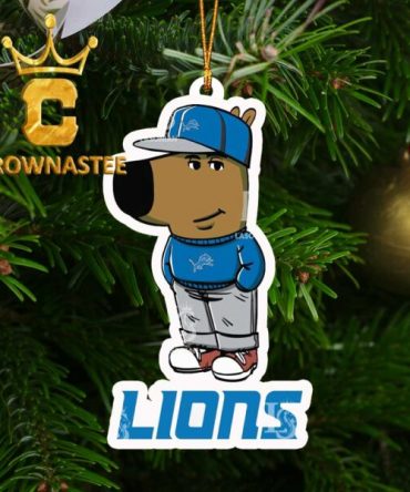 Detroit Lions Chill Guy NFL Football Christmas Tree Decor Ornament