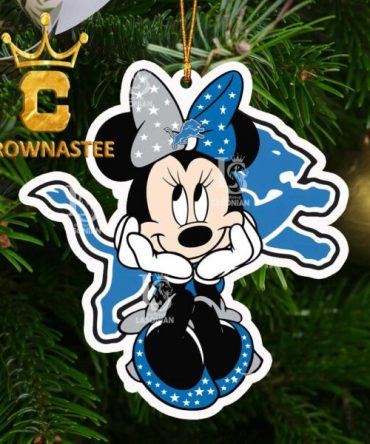 Detroit Lions Cute Minnie Mouse NFL Christmas Tree Decor Ornament