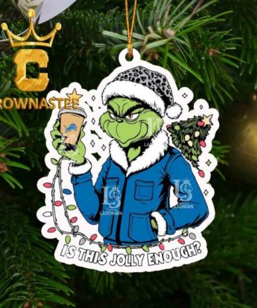 Detroit Lions Grinch Is This jolly Enough NFL Football Christmas Tree Decor Ornament