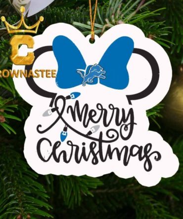 Detroit Lions Mickey Christmas Acrylic NFL Decoration Christmas Tree Ornament