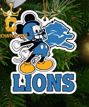 Detroit Lions Mickey Mouse Football NFL Christmas Tree Decor Ornament