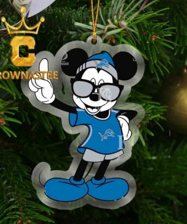 Detroit Lions Mickey Mouse NFL Acrylic Christmas Tree Decor Xmas Ornament