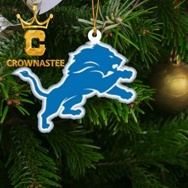 Detroit Lions NFL Logo Acrylic Christmas Tree Decor Ornament