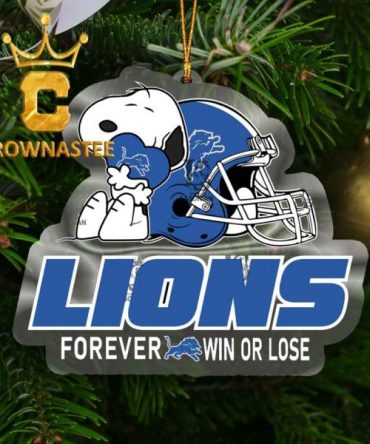 Detroit Lions NFL Peanuts Movie Snoopy Forever Win Or Lose Football Acrylic Christmas Tree Decoration Ornament