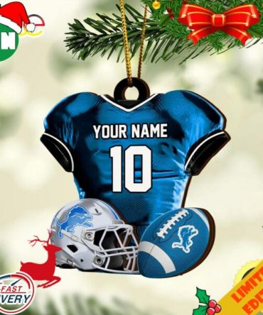 Detroit Lions NFL Sport Ornament Custom Name And Number 2023 Christmas Tree Decorations