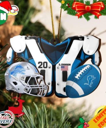Detroit Lions NFL Sport Ornament Custom Your Name And Number 2023 Christmas Tree Decorations