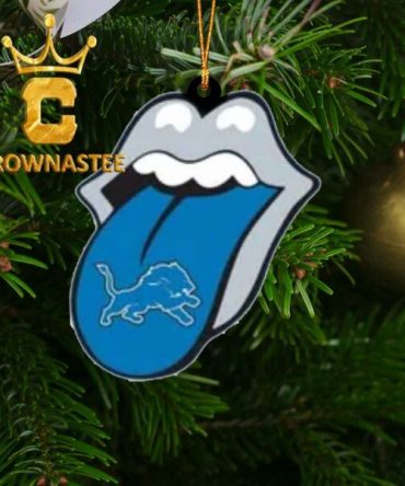 Detroit Lions Rolling Stone NFL Acrylic Christmas Tree Decoration Ornament