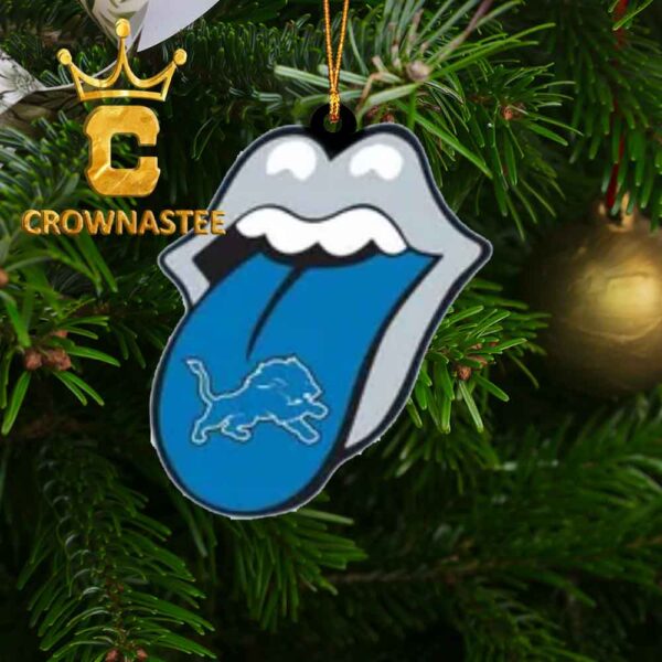 Detroit Lions Rolling Stone NFL Acrylic Christmas Tree Decoration Ornament