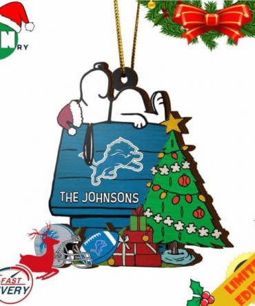 Detroit Lions Snoopy NFL Sport Ornament Custom Name