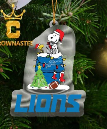 Detroit Lions Snoopy Sport Logo NFL Acrylic Christmas Tree Decoration Ornament