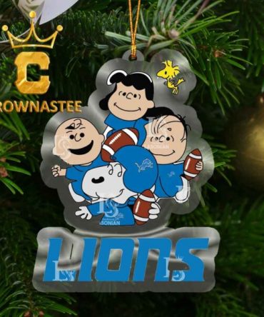 Detroit Lions Snoopy Sport NFL Acrylic Christmas Tree Decoration Ornament
