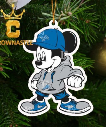 Detroit Lions Mickey Mouse NFL Christmas Tree Decoration Ornament
