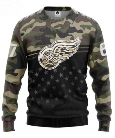 Detroit Red Wings Custom Number Ugly Christmas Sweater, NHL Christmas Sweater