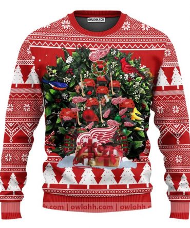 Detroit Red Wings Tree Christmas Ugly Sweater, NHL Christmas Sweater