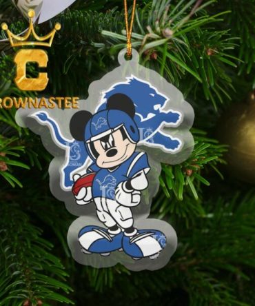 Detroit Lions Disney Mickey Mouse Acrylic NFL Xmas Christmas Tree Decor Ornament