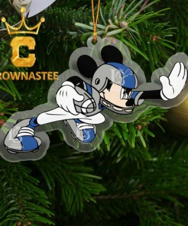 Detroit Lions Disney Mickey Mouse NFL Xmas Acrylic Christmas Tree Decor Ornament