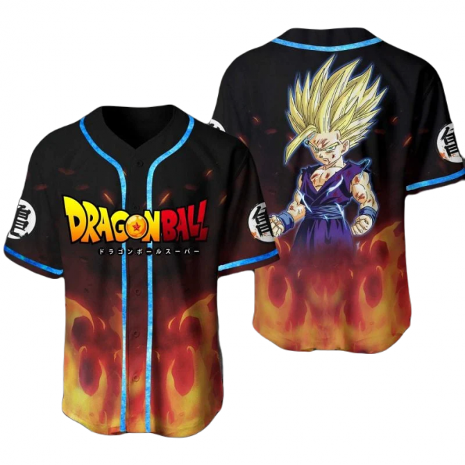 Dragon Ball Super Saiyan Gohan Baseball Jersey - Anime Fan Apparel Unisex