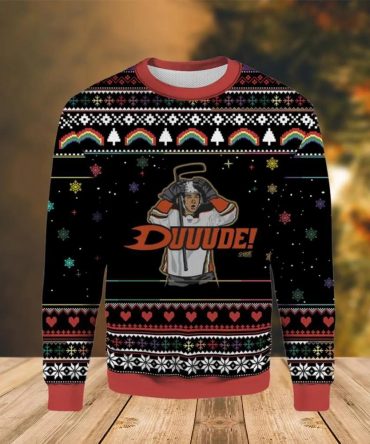Duuude Anaheim Ducks Ugly Christmas Sweater, NHL Christmas Sweater