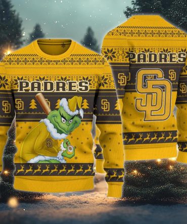 San Diego Padres Grinch Stolen Ugly Christmas Sweater, MLB Christmas Sweater