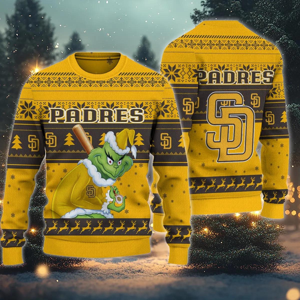 San Diego Padres Grinch Stolen Ugly Christmas Sweater, MLB Christmas Sweater