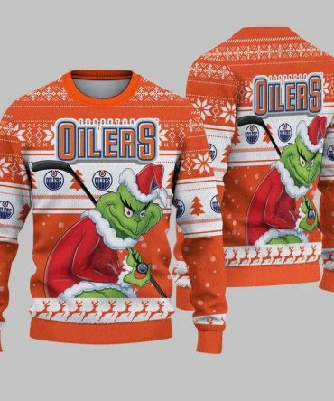 Edmonton Oilers Grinch Stolen Ugly Christmas Sweater, NHL Christmas Sweater