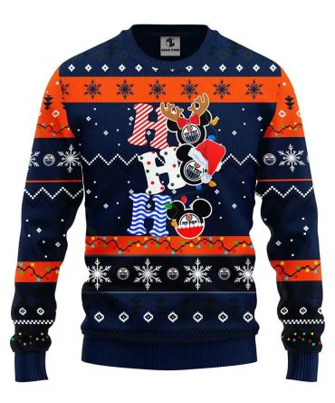 Edmonton Oilers Hohoho Ugly Christmas Sweater, NHL Christmas Sweater