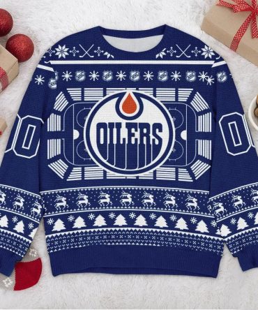 Edmonton Oilers NHL Custom Ugly Christmas Sweater, NHL Christmas Sweater