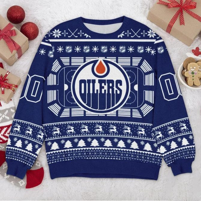 Edmonton Oilers NHL Custom Ugly Christmas Sweater, NHL Christmas Sweater