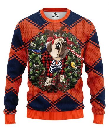 Edmonton Oilers Pub Dog Ugly Christmas Sweater, NHL Christmas Sweater