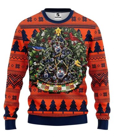 Edmonton Oilers Tree Ball Ugly Christmas Sweater, NHL Christmas Sweater