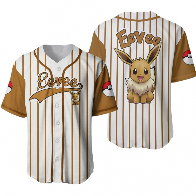 Stylish Eevee Baseball Jersey - Unisex Premium Quality Pokémon Fan Shirt