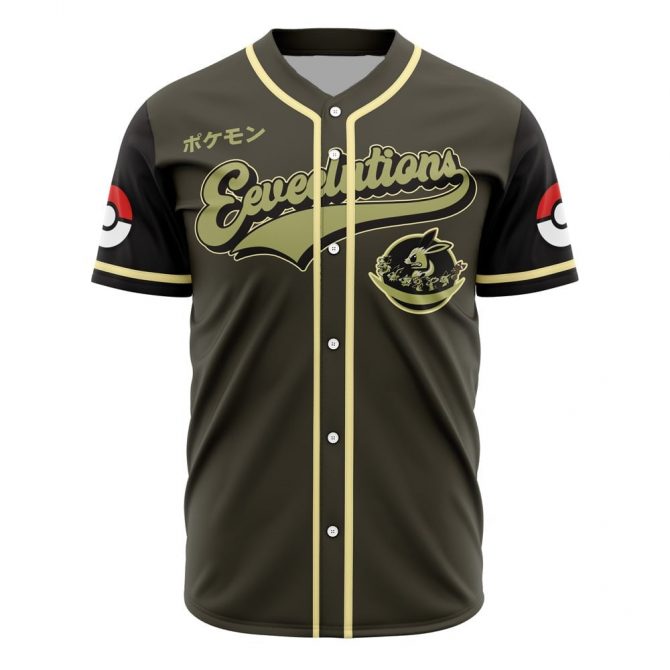 Stylish Pokémon Evolutions Baseball Jersey - Unisex Vintage Design For Fans