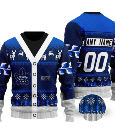 NHL Toronto Maple Leafs | Personalized Name &amp; Number Unisex Sweater For Christmas Season
