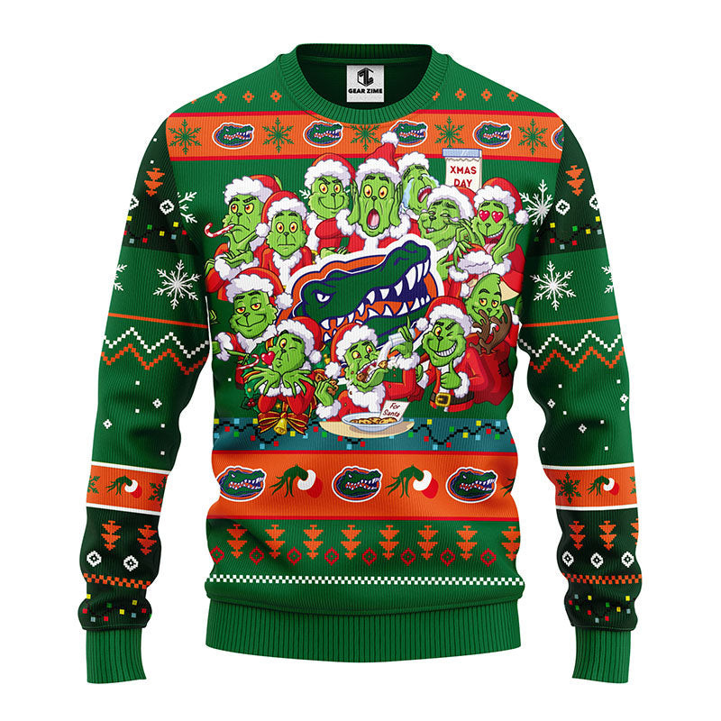 Florida Gators 12 Grinch Xmas Day Ugly Christmas Sweater, Grinch Xmas Sweater