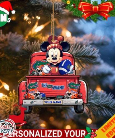 Florida Gators Mickey Mouse Ornament Personalized Your Name Sport Home Decor