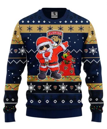 Florida Panthers Dabbing Santa Claus Ugly Christmas Sweater, NHL Christmas Sweater