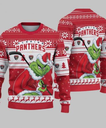 Florida Panthers Grinch Stolen Ugly Christmas Sweater, NHL Christmas Sweater