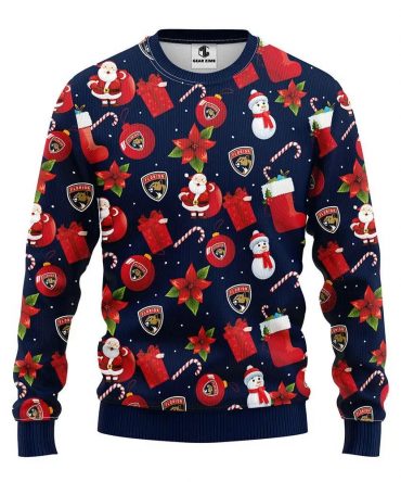 Florida Panthers Santa Claus Snowman Ugly Christmas Sweater, NHL Christmas Sweater