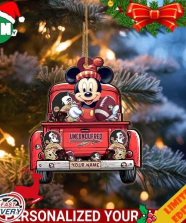 Florida State Seminoles Mickey Mouse Ornament Personalized Your Name Sport Home Decor