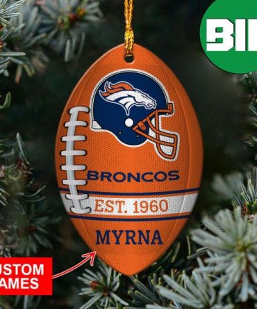 Football x NFL Denver Broncos Xmas Gift For Fans Christmas Tree Decorations Custom Name Ornament