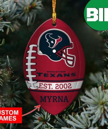 Football x NFL Houston Texans Xmas Gift For Fans Christmas Tree Decorations Custom Name Ornament