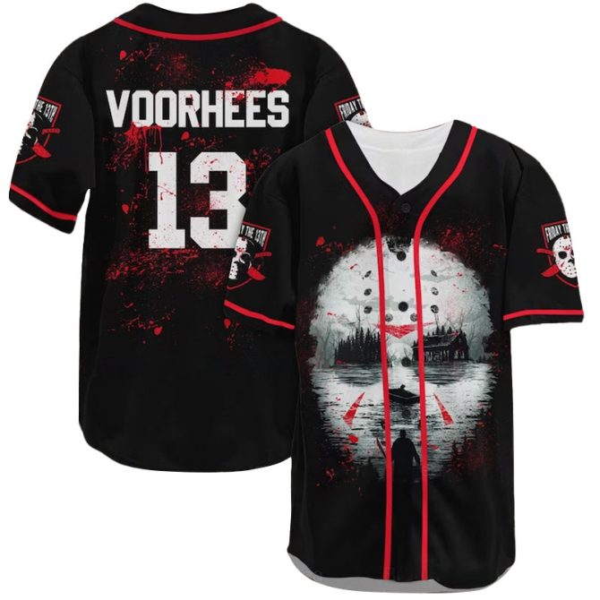 Friday The 13Th Inspired Baseball Jersey - Horror Movie Fan Apparel, Voorhees 13