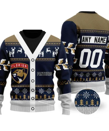 NHL Florida Panthers | Personalized Name &amp; Number Unisex Sweater For Christmas Season