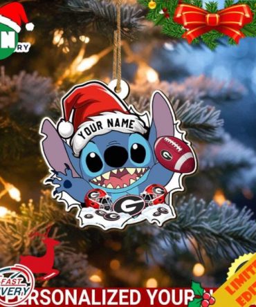 Georgia Bulldogs Stitch Christmas Ornament NCAA Custom With Stitch Ornament