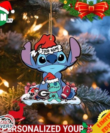 Georgia Bulldogs Stitch Custom Name Ornament NCAA And Stitch Ornament