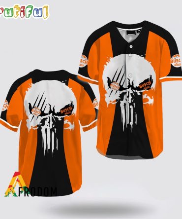 Ghost Head White Skull Busch Latte Baseball Jersey