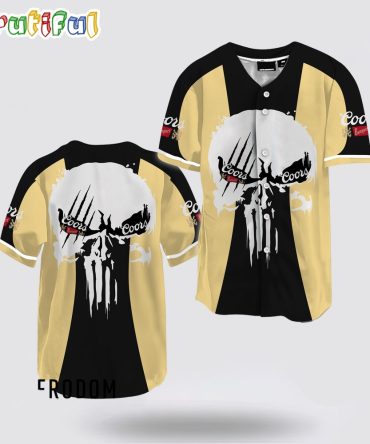 Ghost Head White Skull Coors Banquet Baseball Jersey