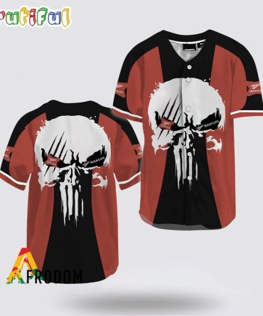 Ghost Head White Skull Miller High Life Baseball Jersey