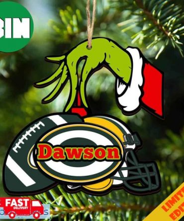 Green Bay Packers NFL Grinch Ornament Personalized Christmas For Fans Gift 2023 Holidays